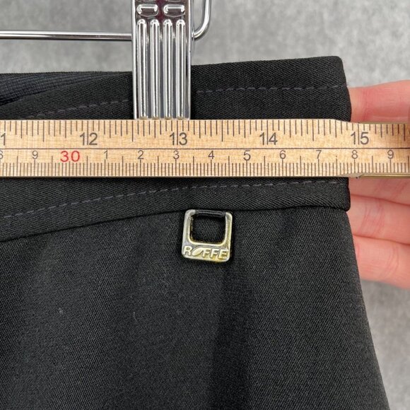 Roffe Women Jett Pant Size 14 Long Black Stretch Knit Vintage Wool Blend Stirrup - Picture 10 of 14
